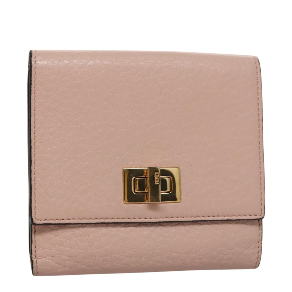 FENDI Peek A Boo Wallet Leather Pink 105912