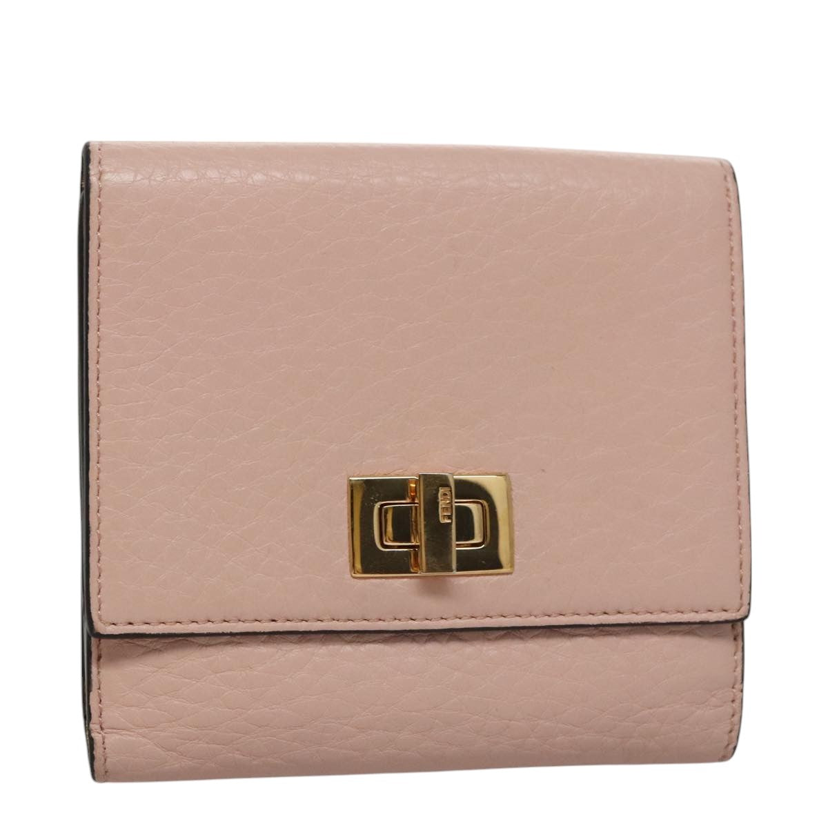 FENDI Peek A Boo Wallet Leather Pink 105912