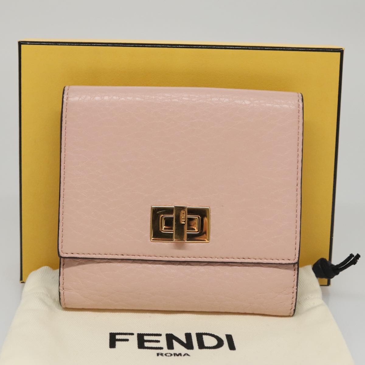 FENDI Peek A Boo Wallet Leather Pink 105912