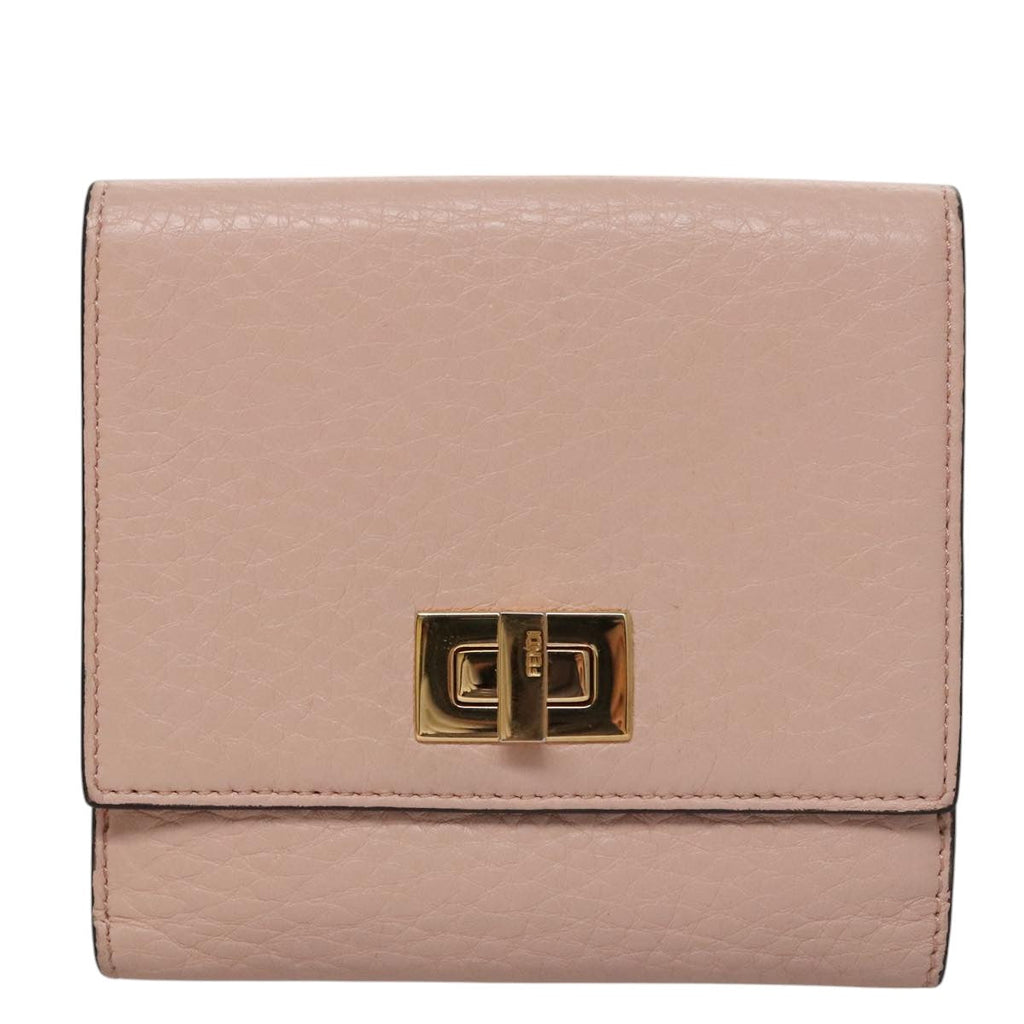 FENDI Peek A Boo Wallet Leather Pink 105912