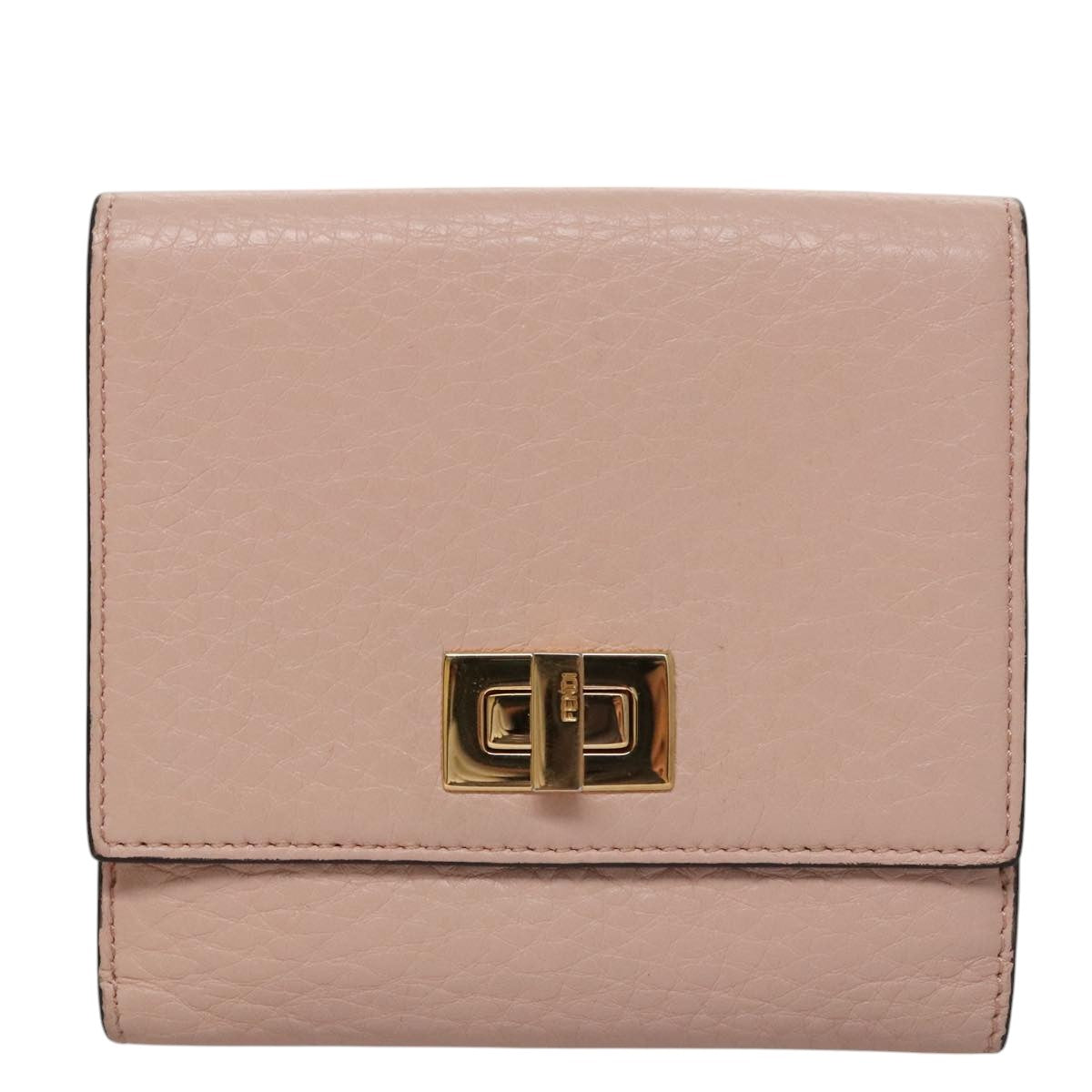 FENDI Peek A Boo Wallet Leather Pink 105912