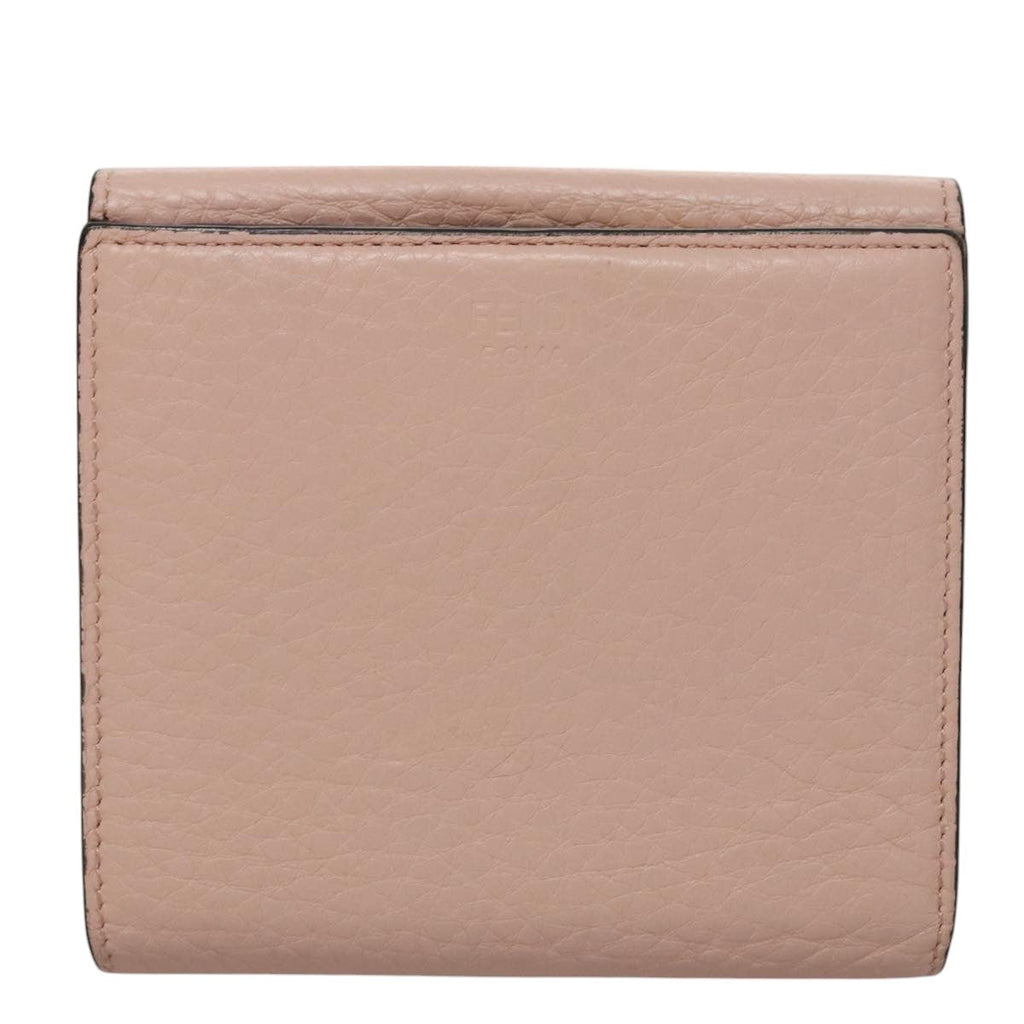 FENDI Peek A Boo Wallet Leather Pink 105912