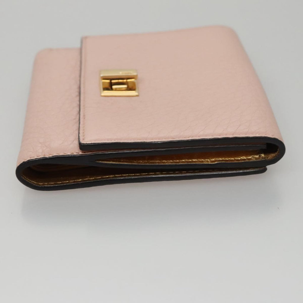FENDI Peek A Boo Wallet Leather Pink 105912