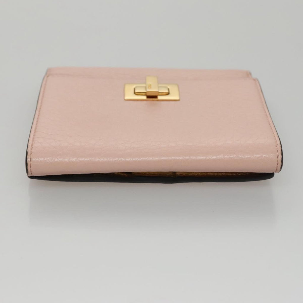 FENDI Peek A Boo Wallet Leather Pink 105912