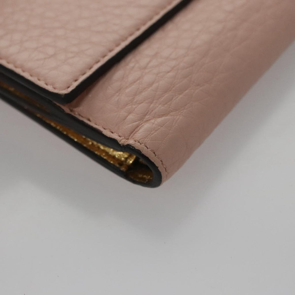 FENDI Peek A Boo Wallet Leather Pink 105912