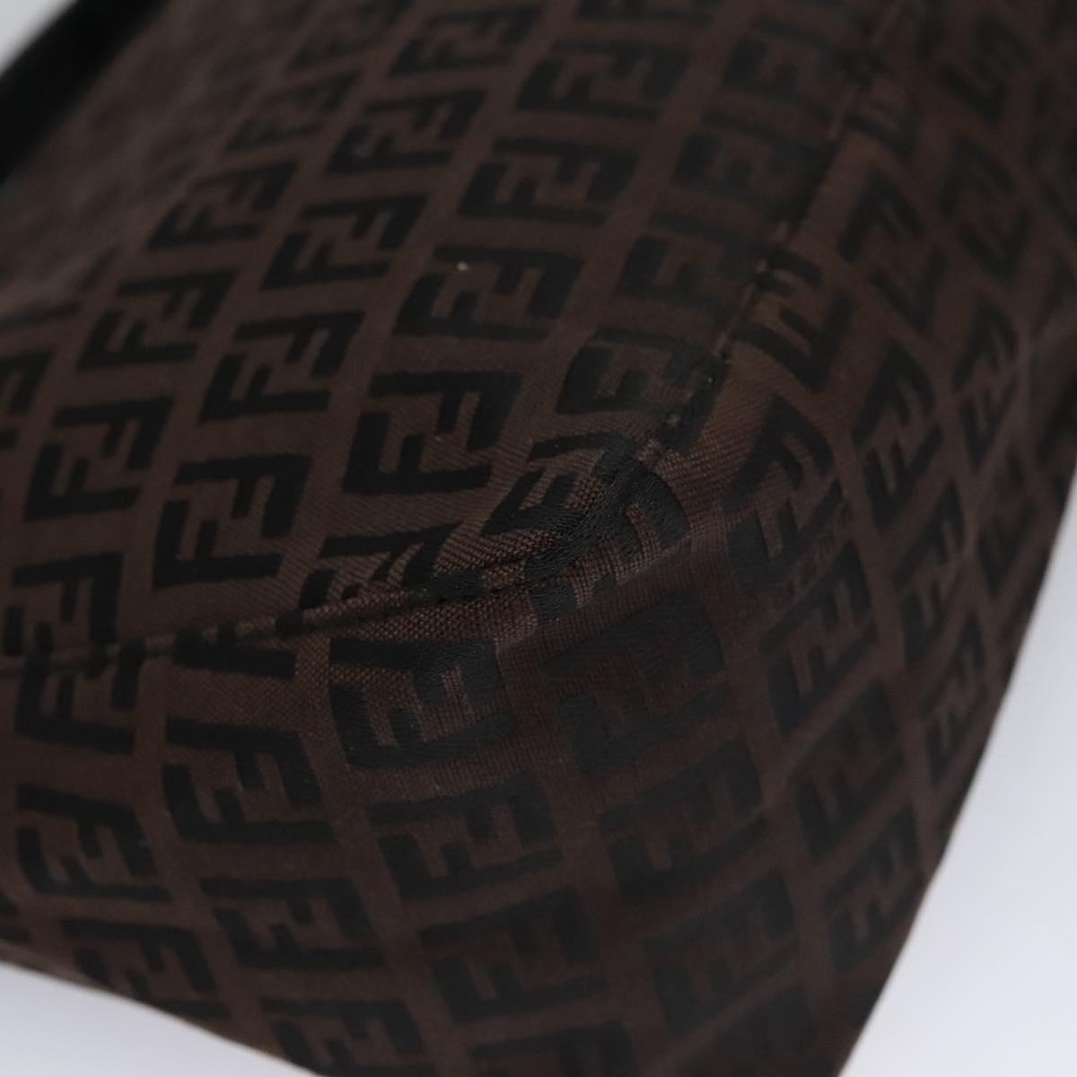 FENDI Zucchino Canvas Pouch Brown 105942