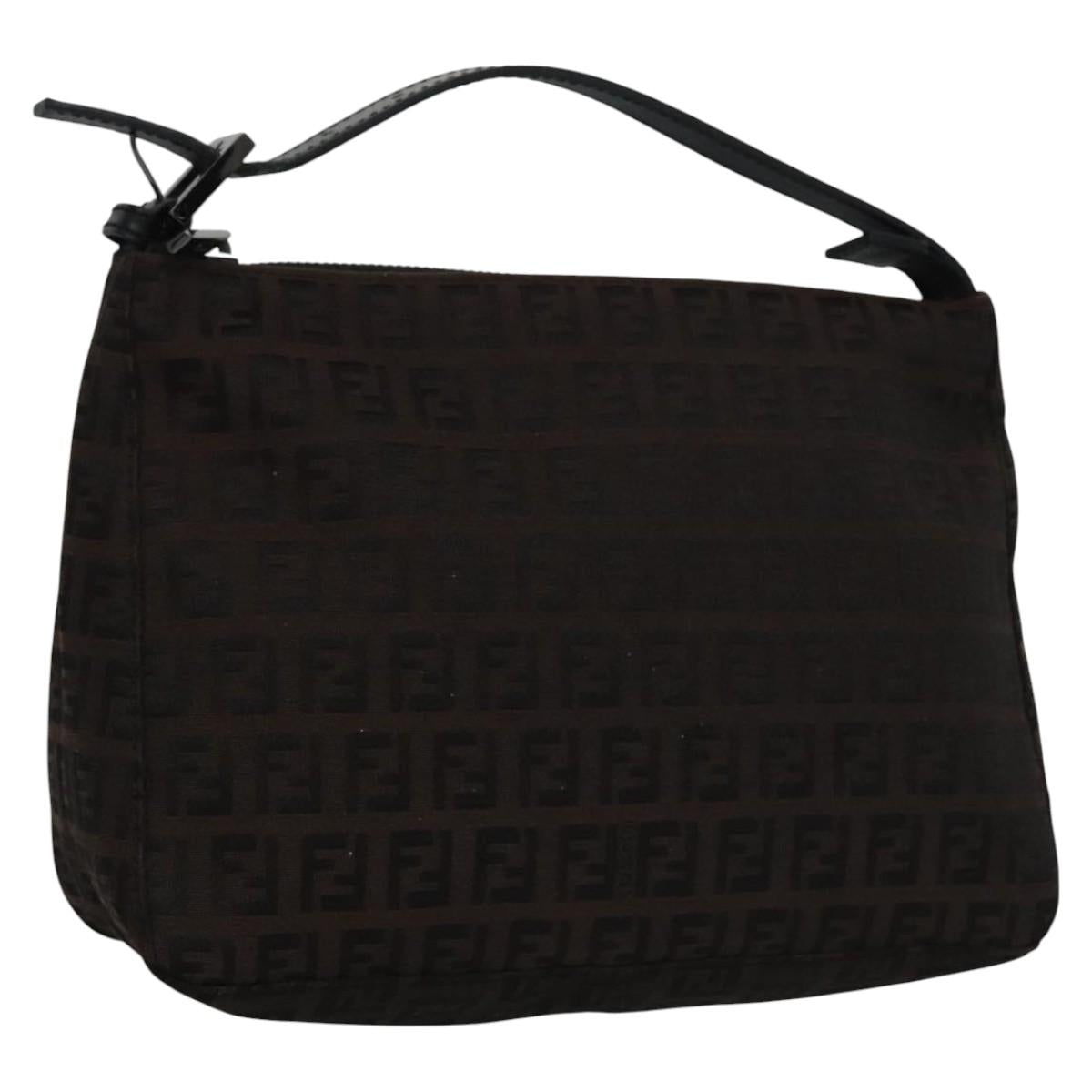 FENDI Zucchino Canvas Pouch Brown 105942