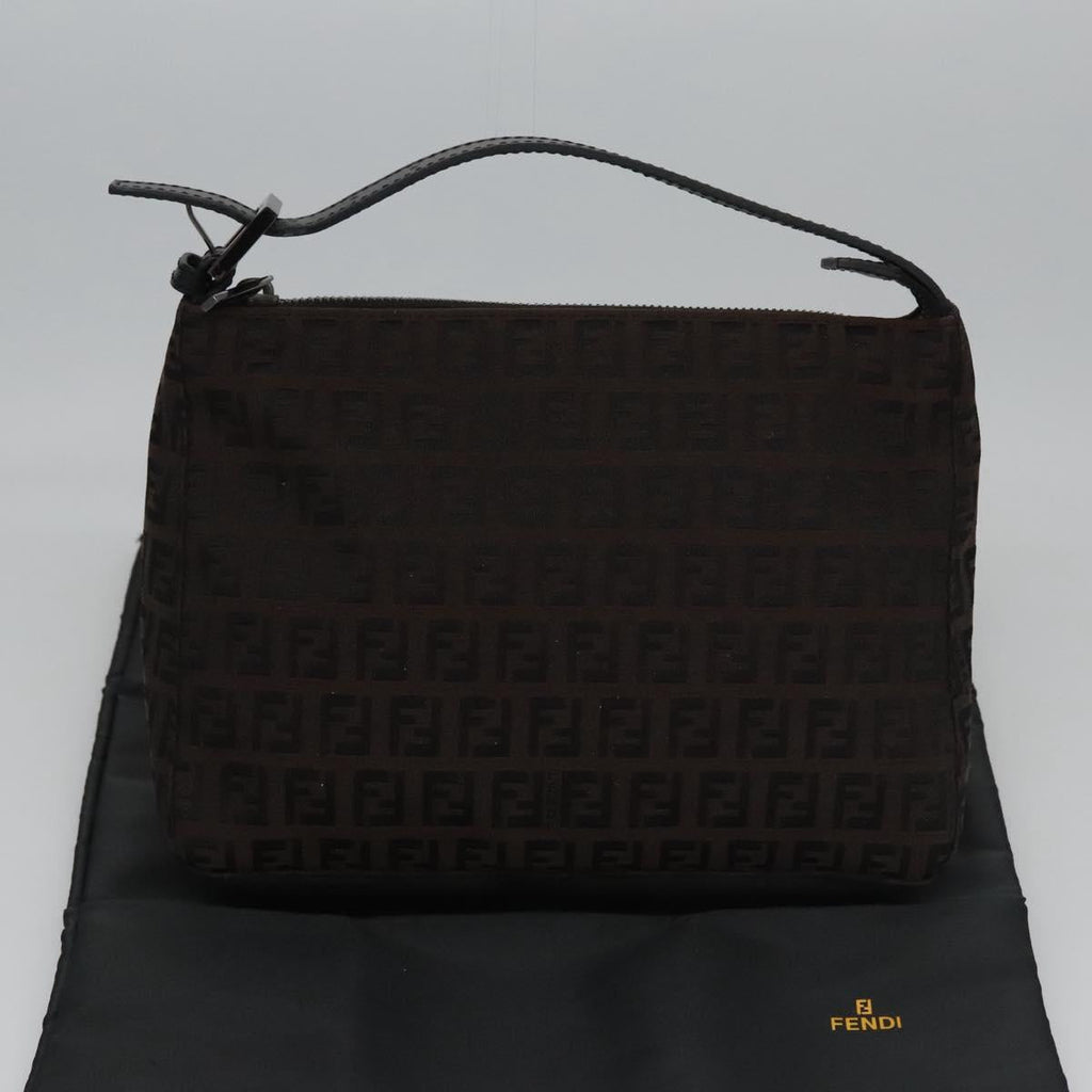 FENDI Zucchino Canvas Pouch Brown 105942