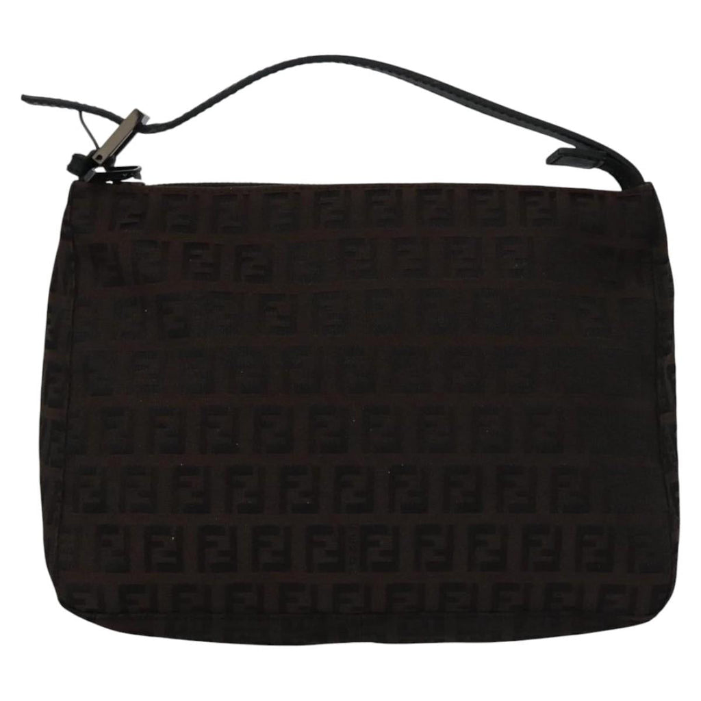 FENDI Zucchino Canvas Pouch Brown 105942