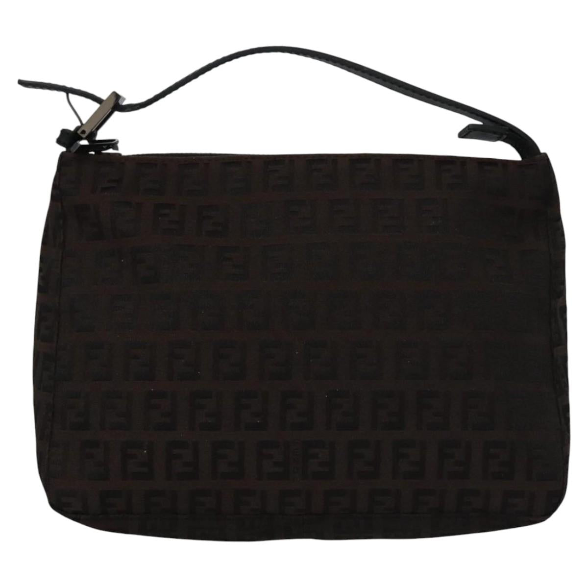 FENDI Zucchino Canvas Pouch Brown 105942