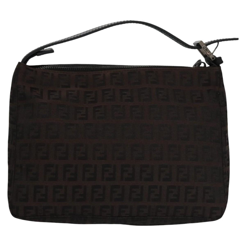 FENDI Zucchino Canvas Pouch Brown 105942