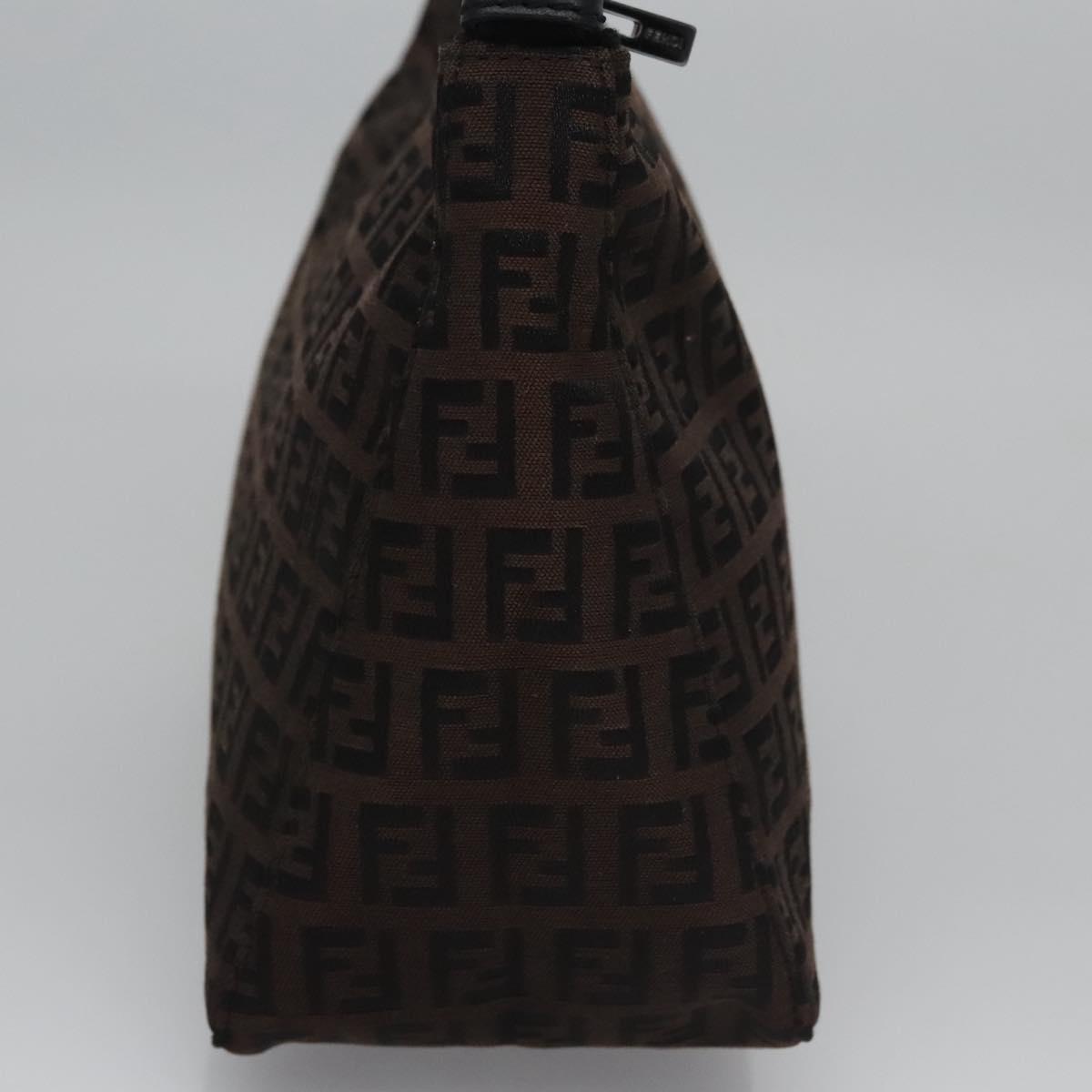 FENDI Zucchino Canvas Pouch Brown 105942