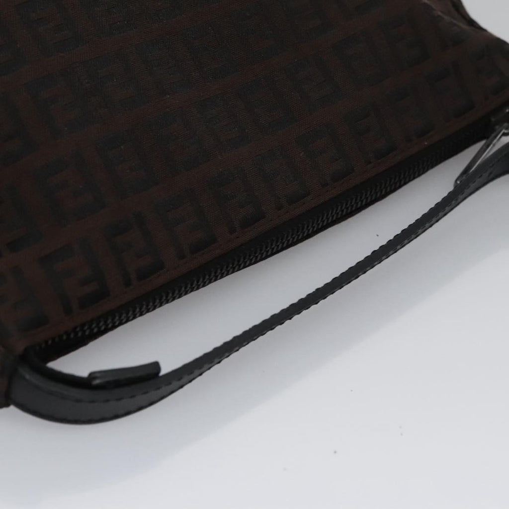 FENDI Zucchino Canvas Pouch Brown 105942