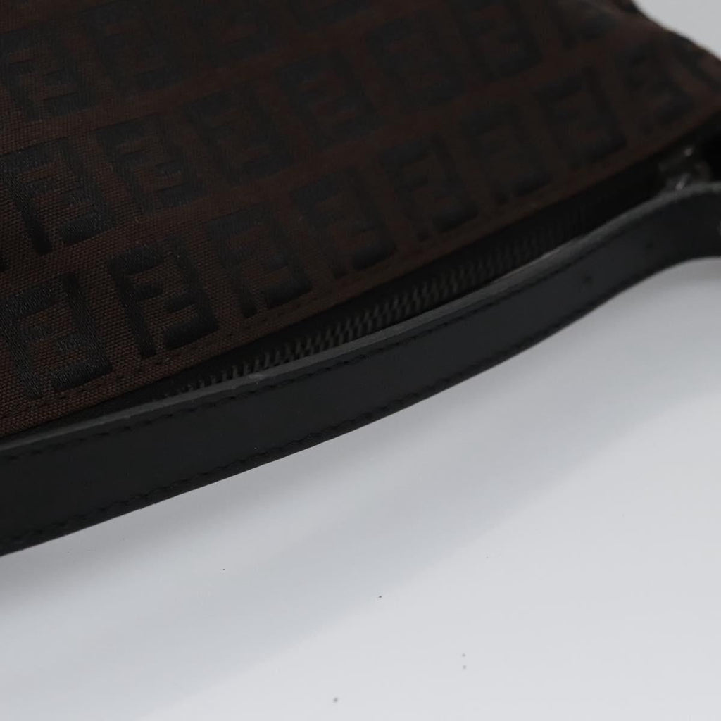FENDI Zucchino Canvas Pouch Brown 105942