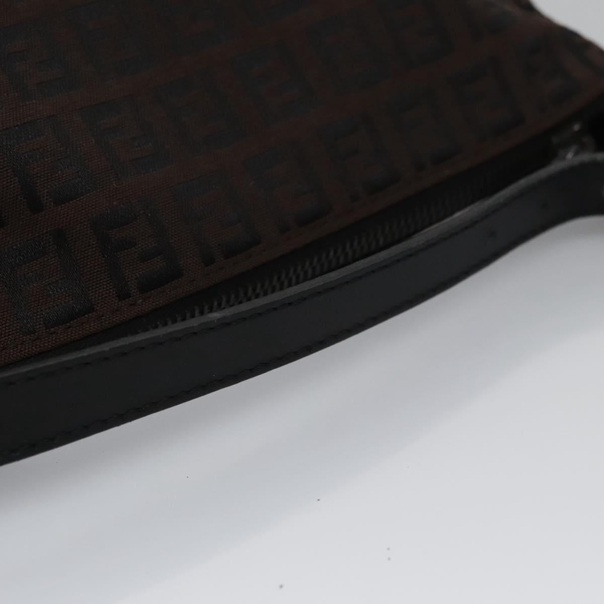 FENDI Zucchino Canvas Pouch Brown 105942