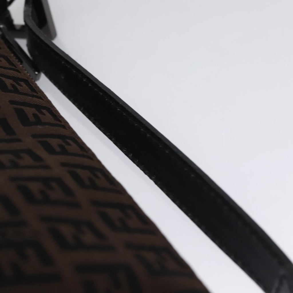 FENDI Zucchino Canvas Pouch Brown 105942
