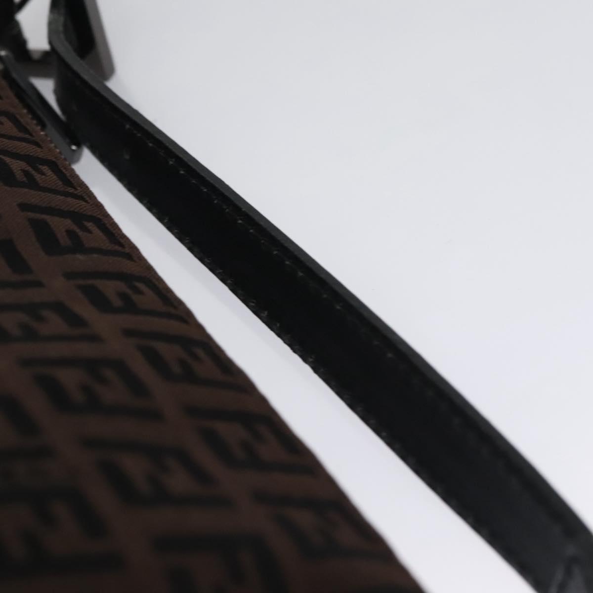 FENDI Zucchino Canvas Pouch Brown 105942