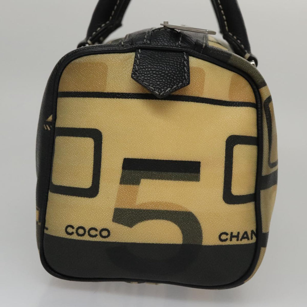 CHANEL Central Station Hand Bag PVC Beige CC 105991