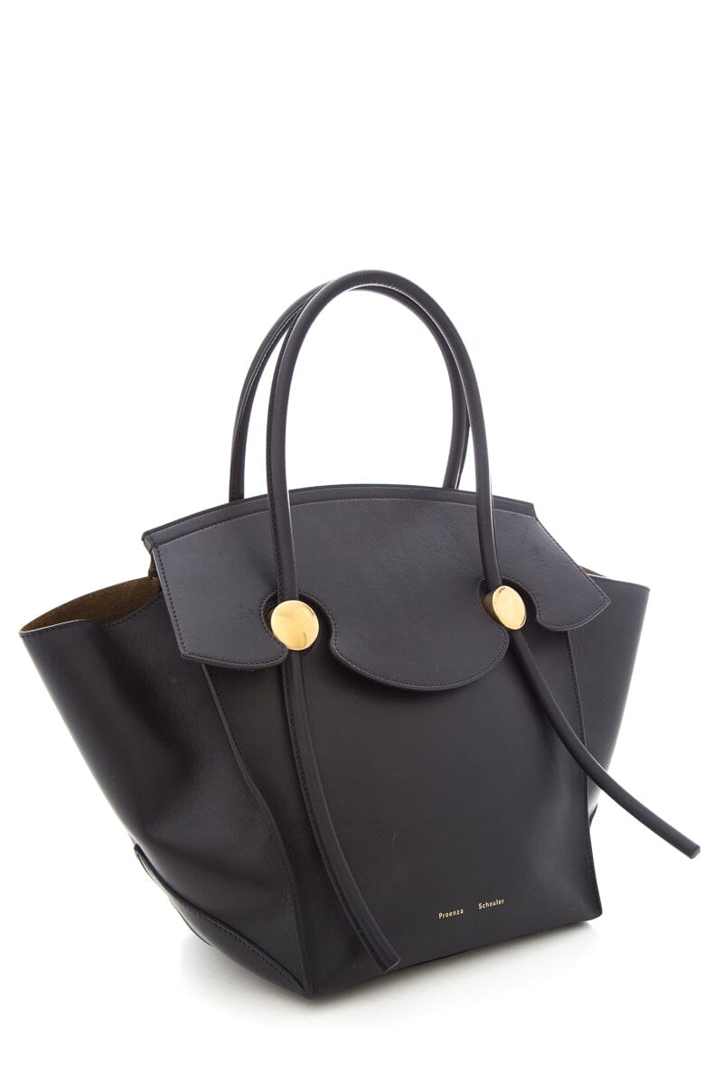 Proenza Schouler Black Leather Pipe Handbag