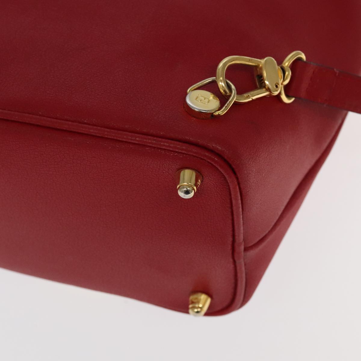 FENDI Backpack Leather Red Gold 106152