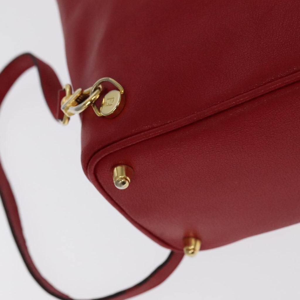 FENDI Backpack Leather Red Gold 106152