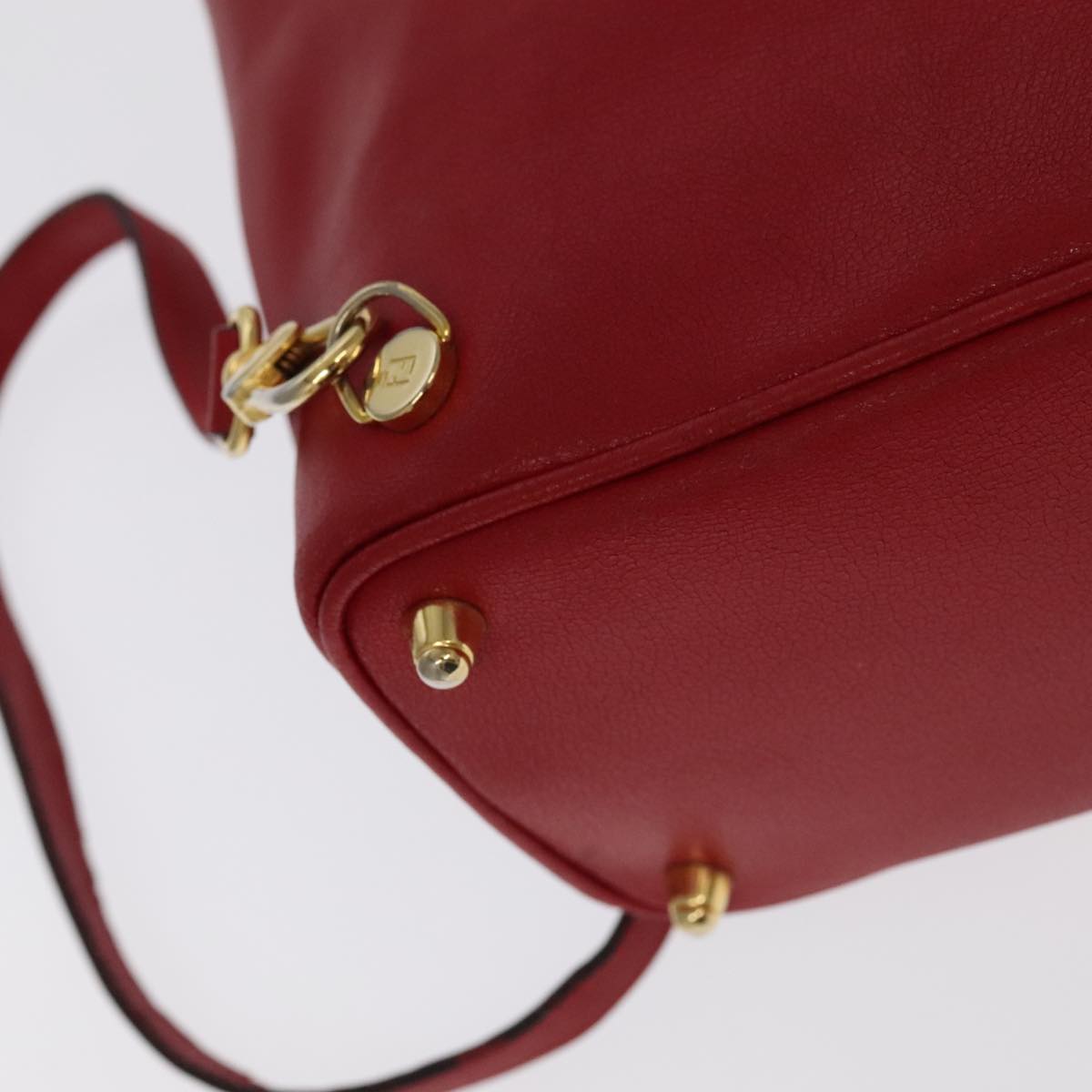 FENDI Backpack Leather Red Gold 106152