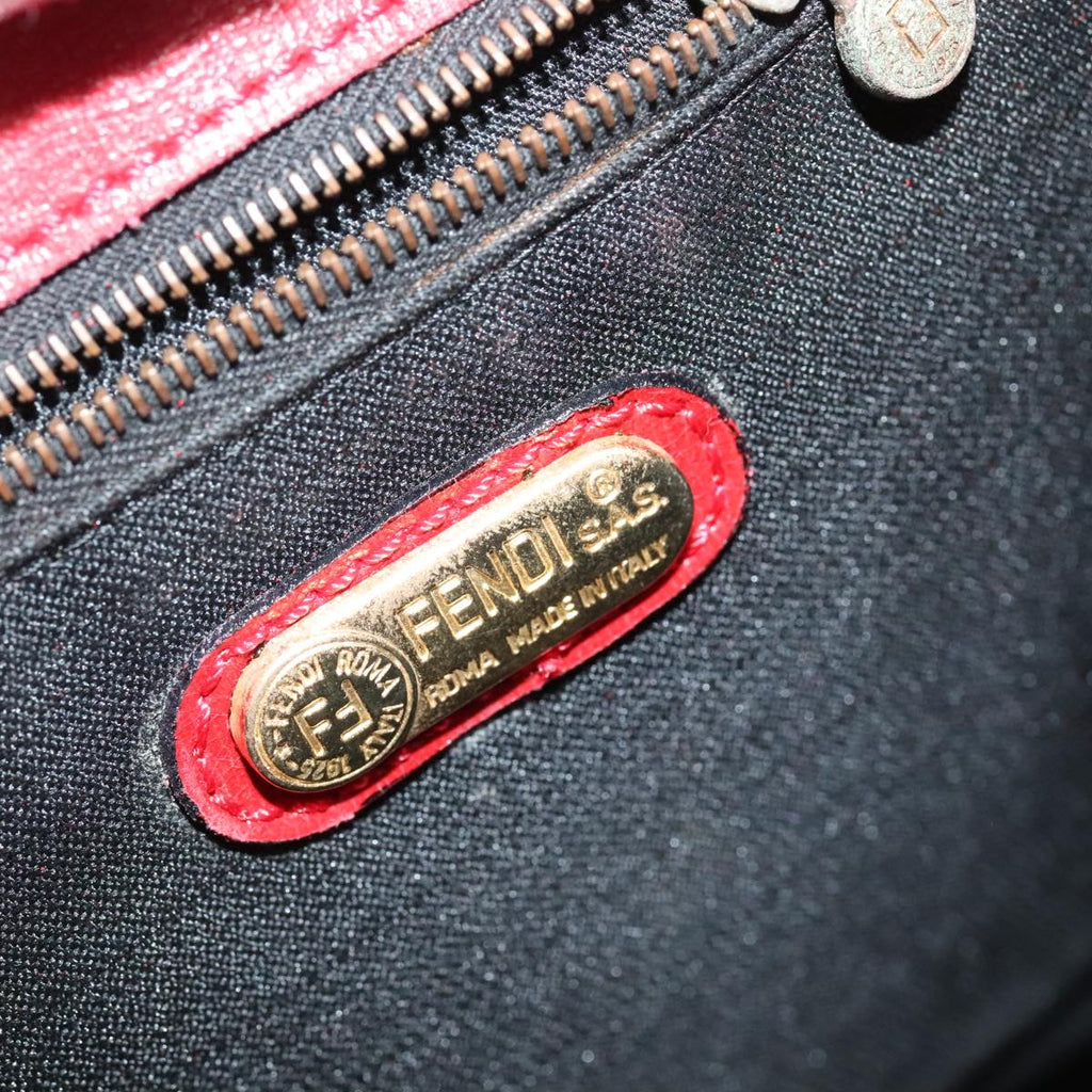 FENDI Backpack Leather Red Gold 106152