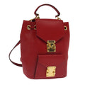 FENDI Backpack Leather Red Gold 106152