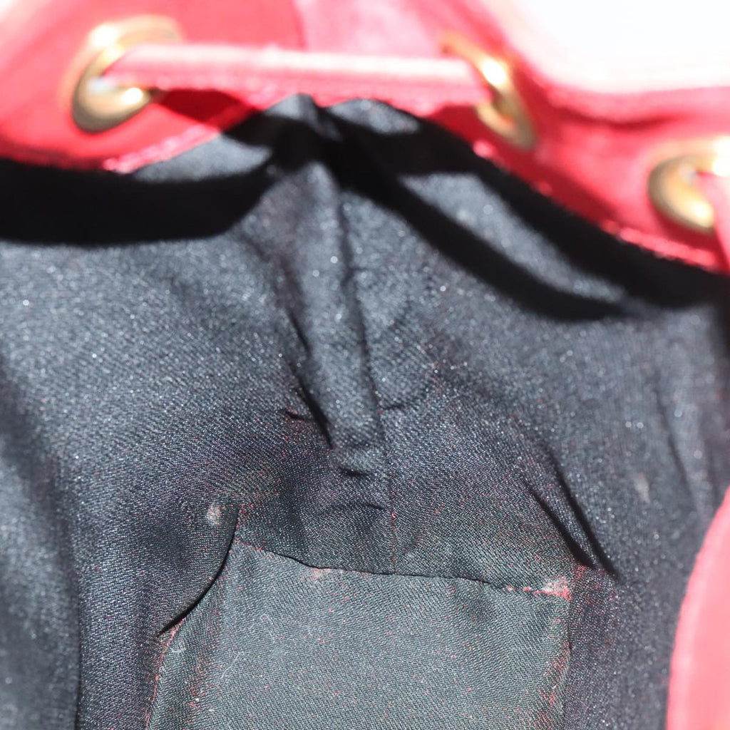 FENDI Backpack Leather Red Gold 106152