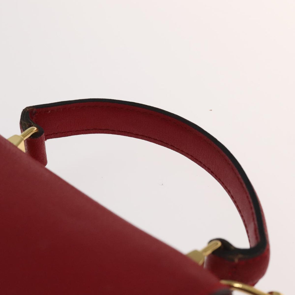FENDI Backpack Leather Red Gold 106152