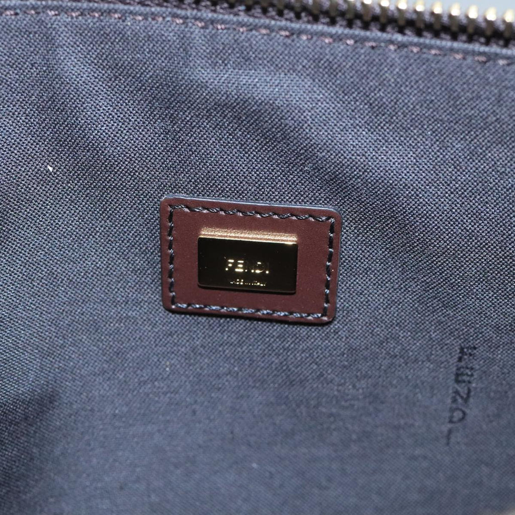 FENDI Zucchino Canvas Clutch Bag Brown 106217