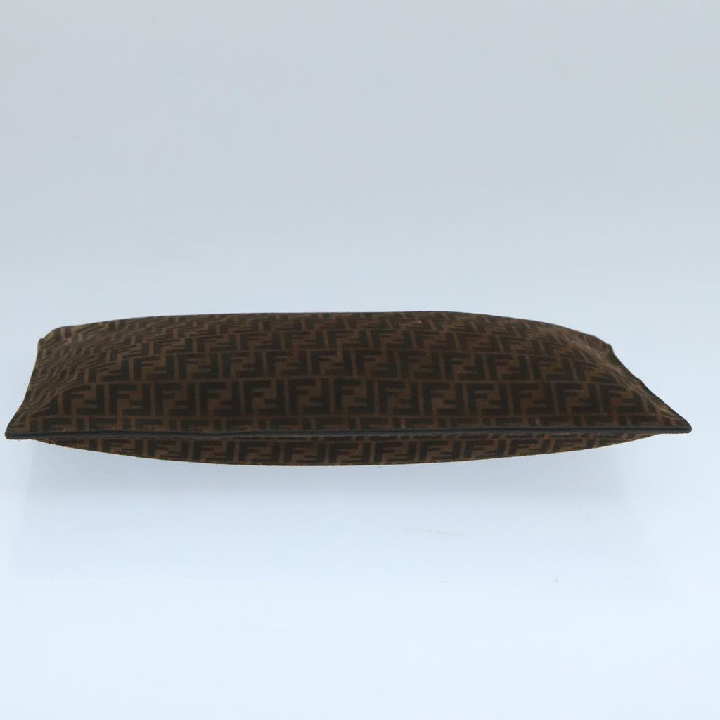 FENDI Zucchino Canvas Clutch Bag Brown 106217