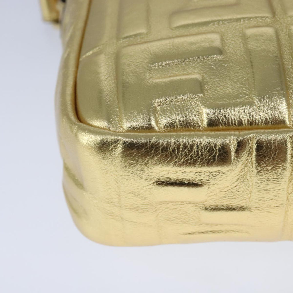 FENDI Zucca Canvas Mamma Baguette Shoulder Bag 2way Gold 106218A