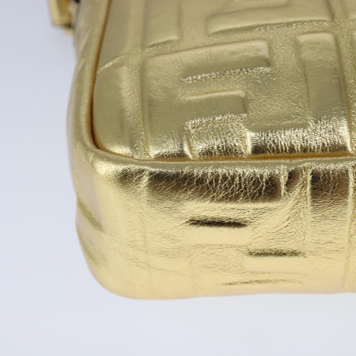 FENDI Zucca Canvas Mamma Baguette Shoulder Bag 2way Gold 106218A