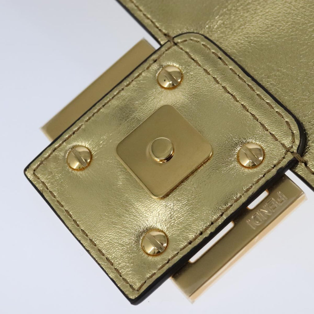 FENDI Zucca Canvas Mamma Baguette Shoulder Bag 2way Gold 106218A