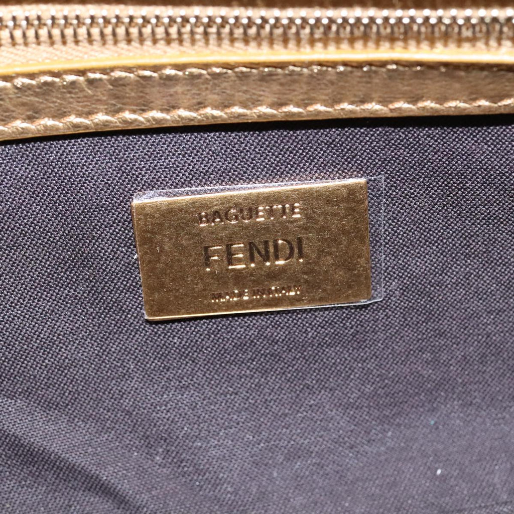 FENDI Zucca Canvas Mamma Baguette Shoulder Bag 2way Gold 106218A