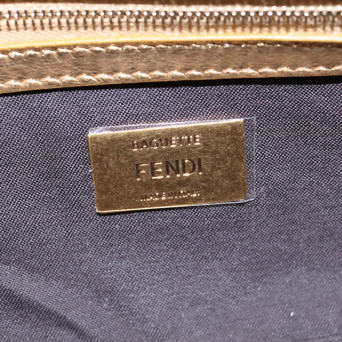 FENDI Zucca Canvas Mamma Baguette Shoulder Bag 2way Gold 106218A