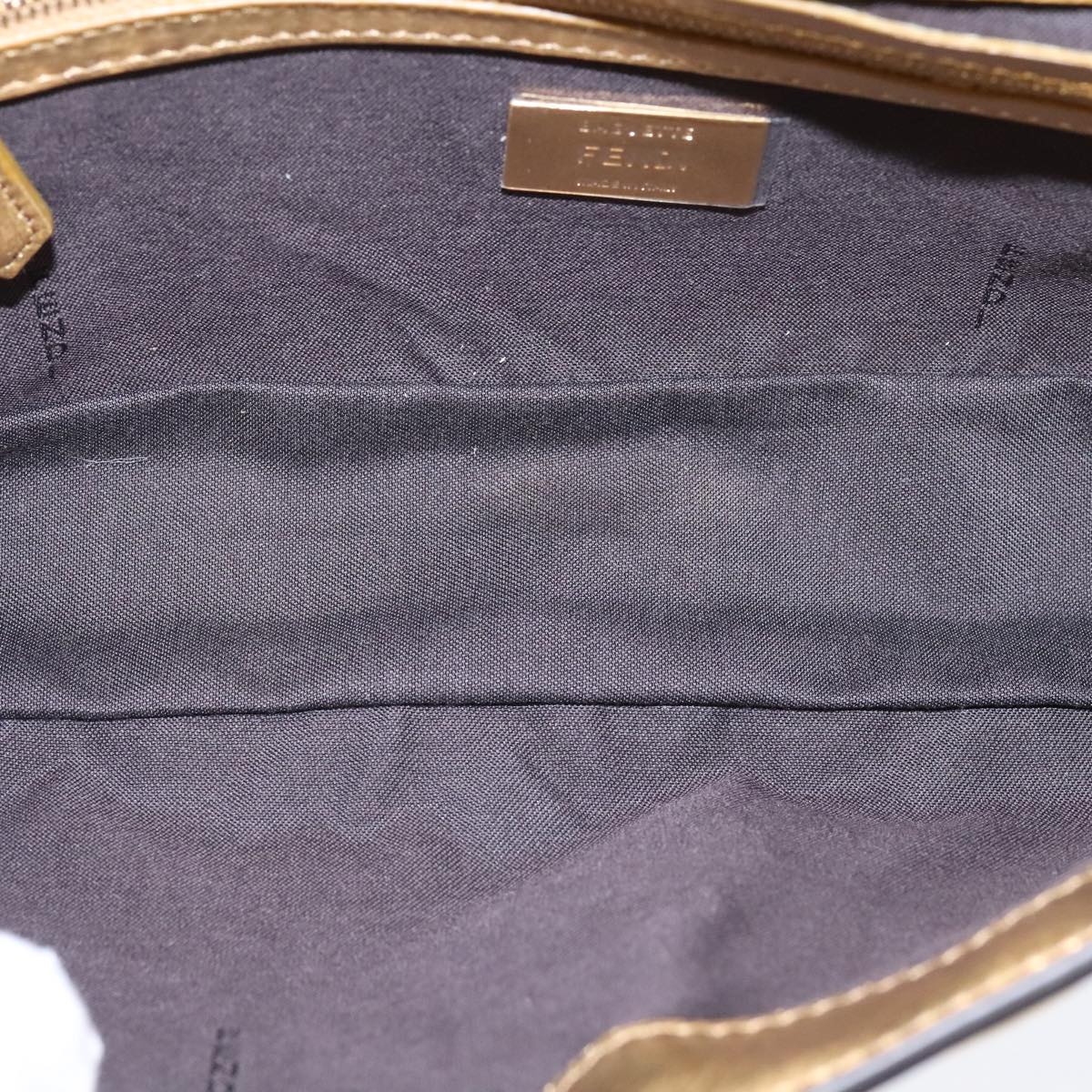 FENDI Zucca Canvas Mamma Baguette Shoulder Bag 2way Gold 106218A