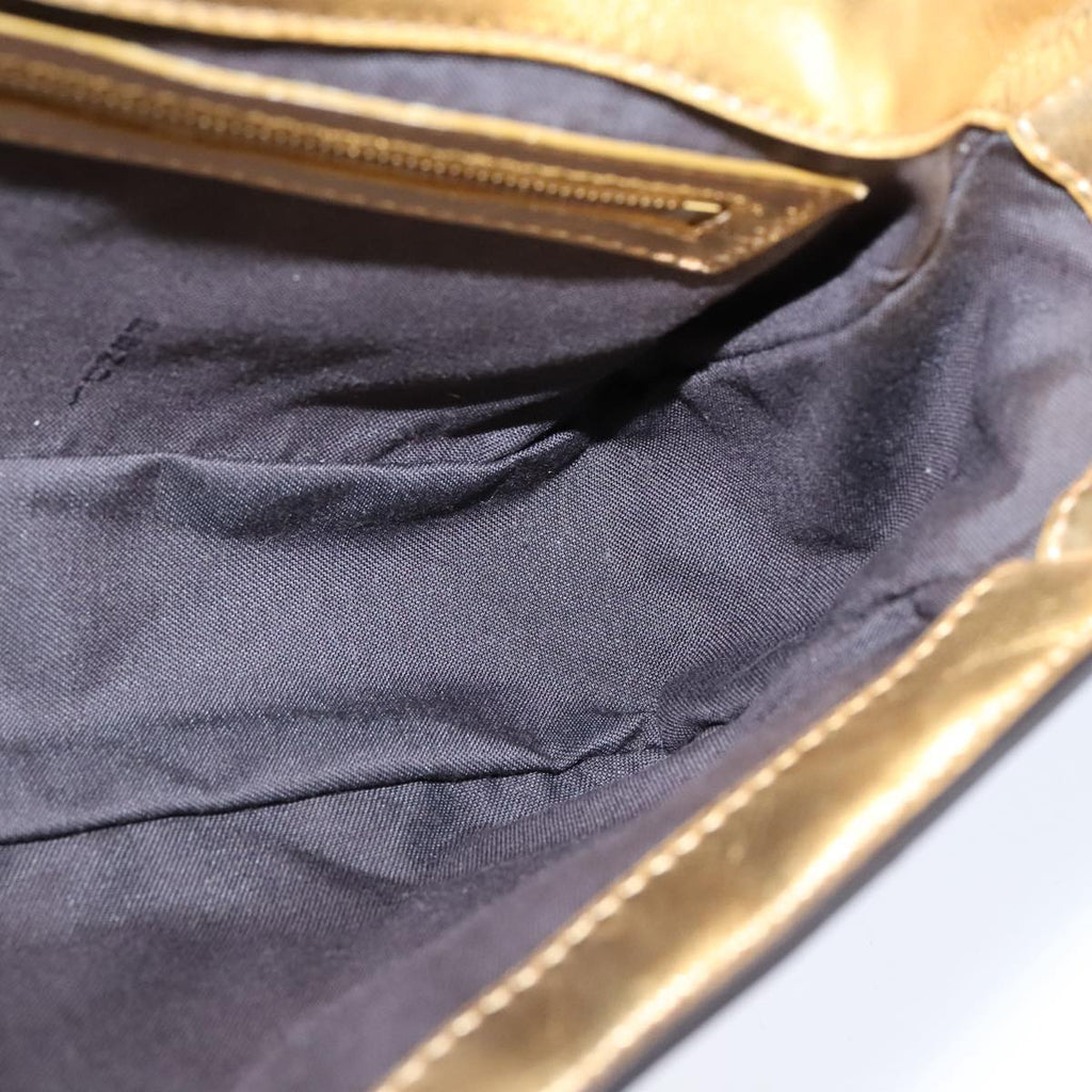 FENDI Zucca Canvas Mamma Baguette Shoulder Bag 2way Gold 106218A