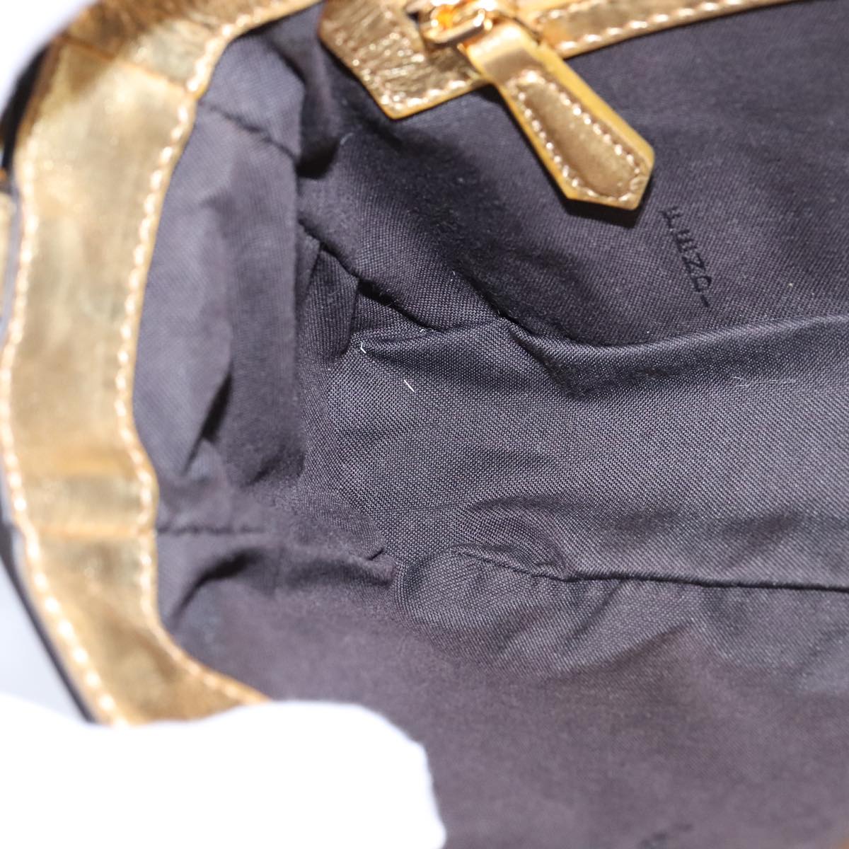 FENDI Zucca Canvas Mamma Baguette Shoulder Bag 2way Gold 106218A