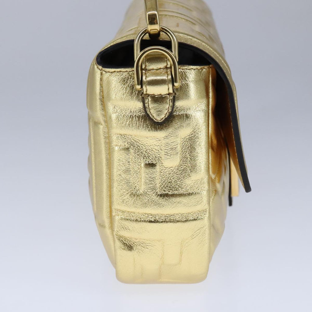 FENDI Zucca Canvas Mamma Baguette Shoulder Bag 2way Gold 106218A