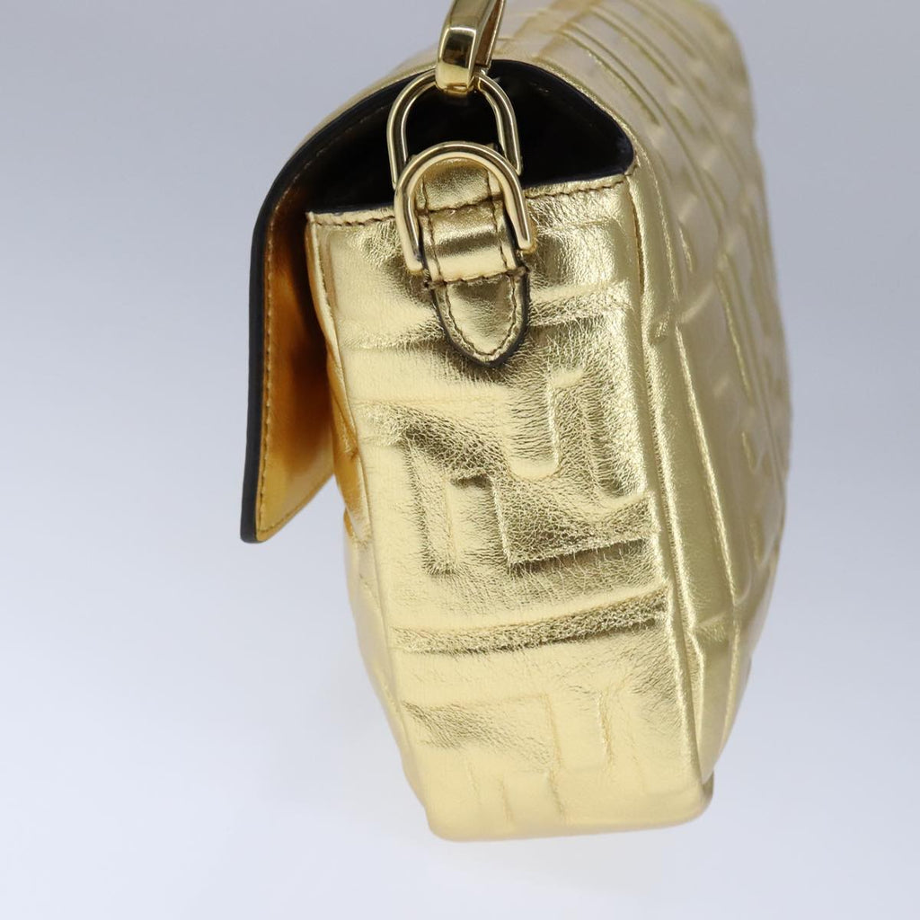 FENDI Zucca Canvas Mamma Baguette Shoulder Bag 2way Gold 106218A