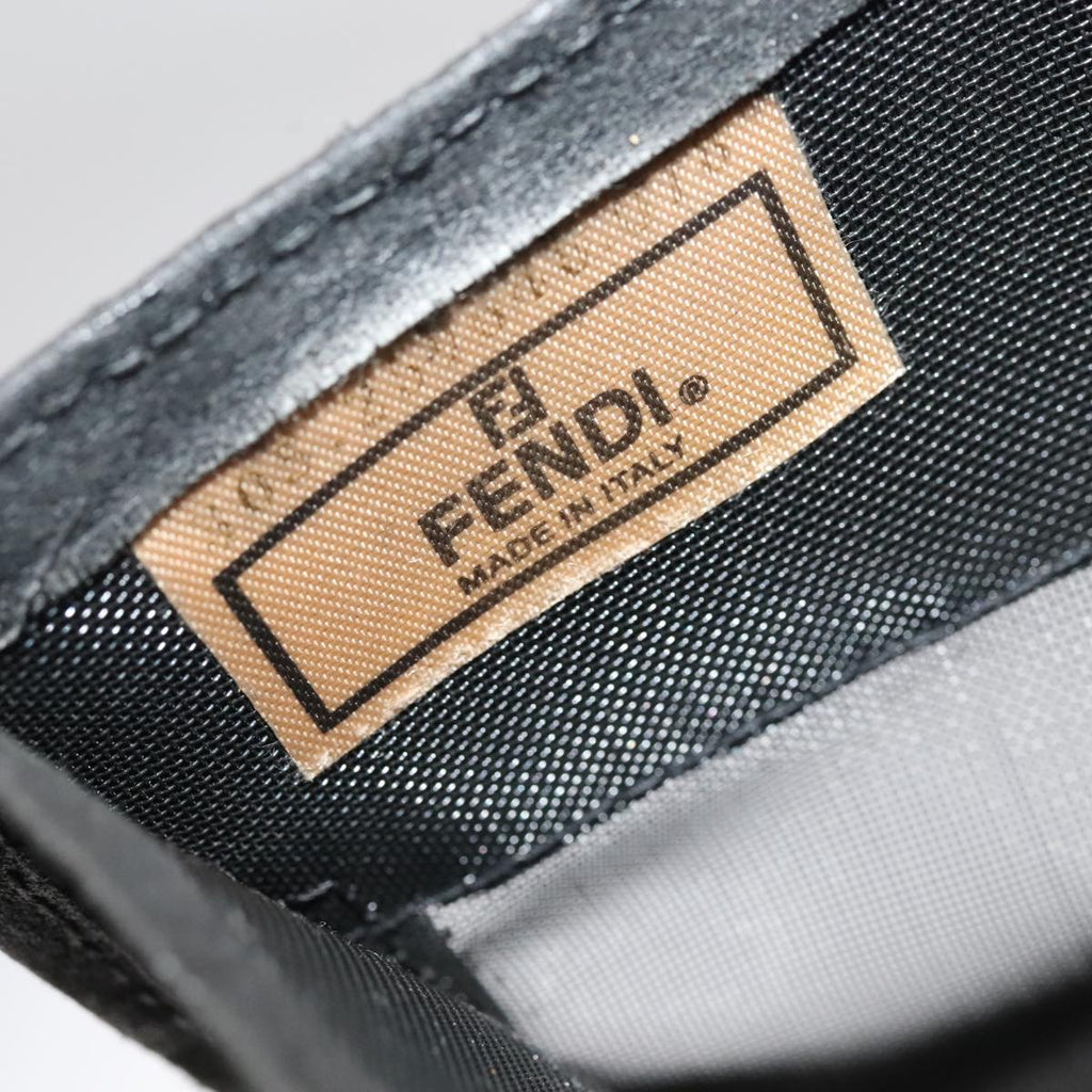 FENDI Shoulder Bag Nylon Black Gold 106335