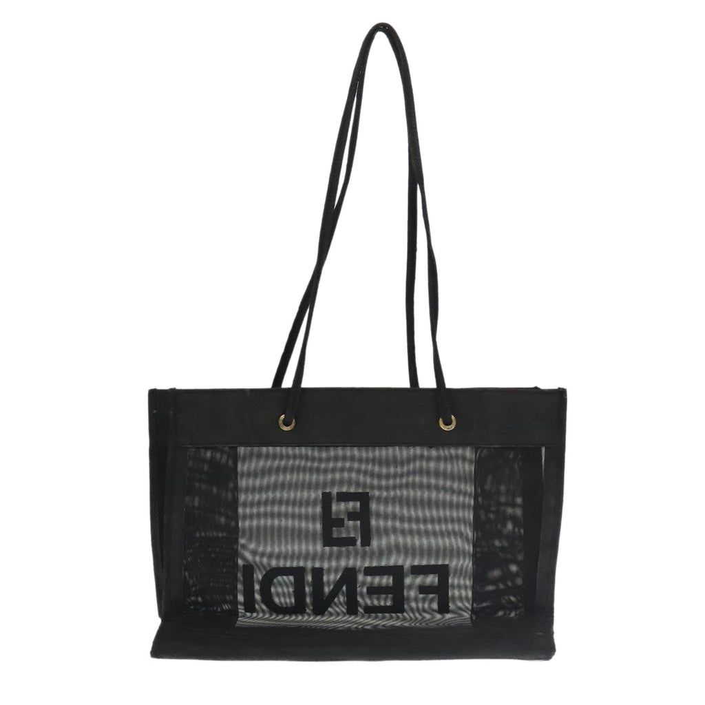 FENDI Shoulder Bag Nylon Black Gold 106335
