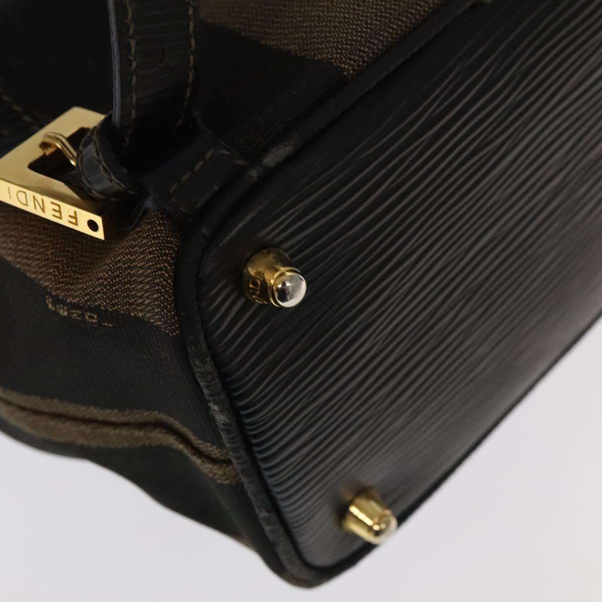 FENDI Pecan Canvas Backpack Beige Black Gold 106338