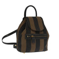 FENDI Pecan Canvas Backpack Beige Black Gold 106338