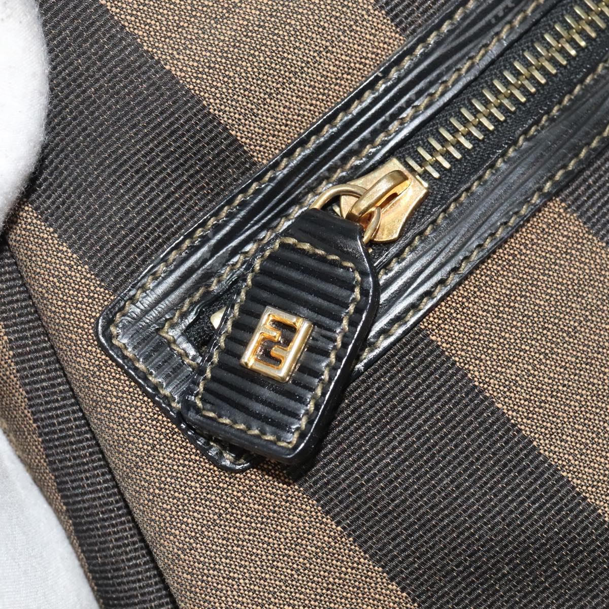 FENDI Pecan Canvas Backpack Beige Black Gold 106338