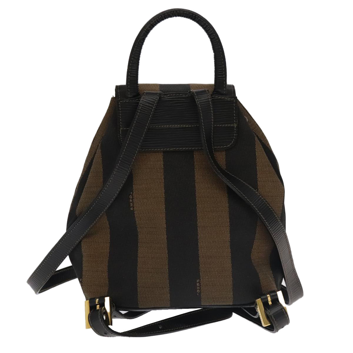 FENDI Pecan Canvas Backpack Beige Black Gold 106338