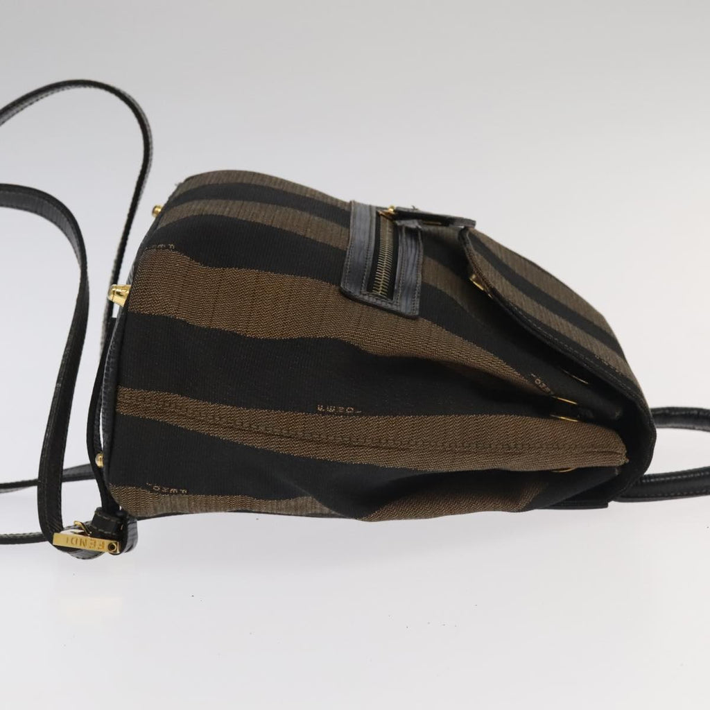 FENDI Pecan Canvas Backpack Beige Black Gold 106338
