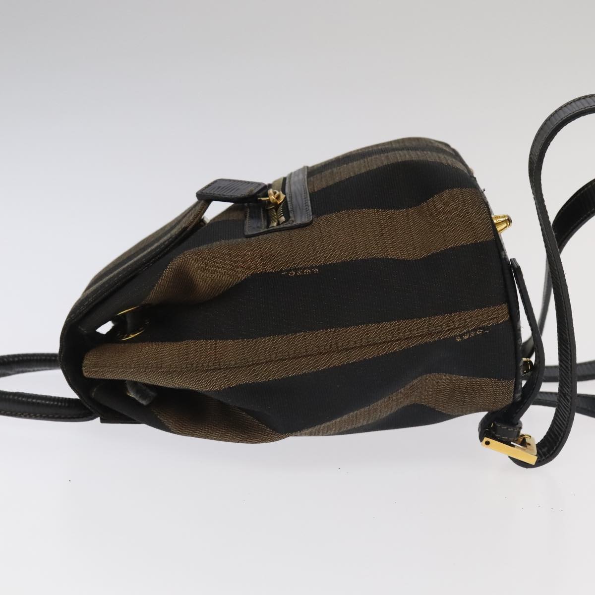 FENDI Pecan Canvas Backpack Beige Black Gold 106338